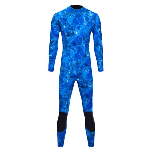 3mm 네오프렌 남성 잠수복 스쿠버 다이빙 서핑 백 지퍼 따뜻한 전체 정장, 파란색 위장, XXL