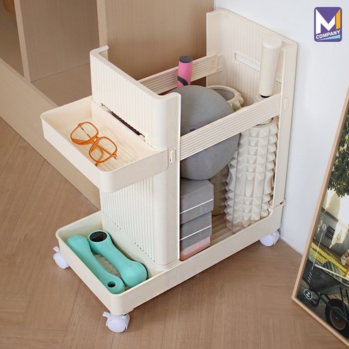 질서 정연한 홈짐을 위한 이동식 헬스용품 정리대