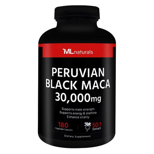 My Life [미국빠른직구] 마이라이프 내추럴스 페루비안 블랙 마카 30 000 mg, 1개, 180정