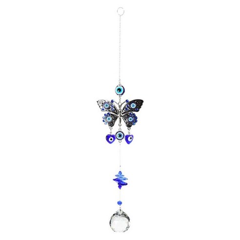 블루 크리스탈 이블 나비 촛대 장식 Suncatcher 레인보우 메이커, 클리어 블루, 결정