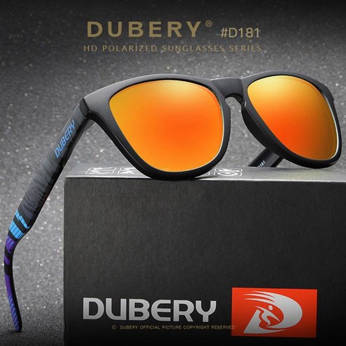 DUBERY D181 패션 편광 미러선글라스 라이딩 낚시 등산 남여공용, 9.SANDBLACK/RED