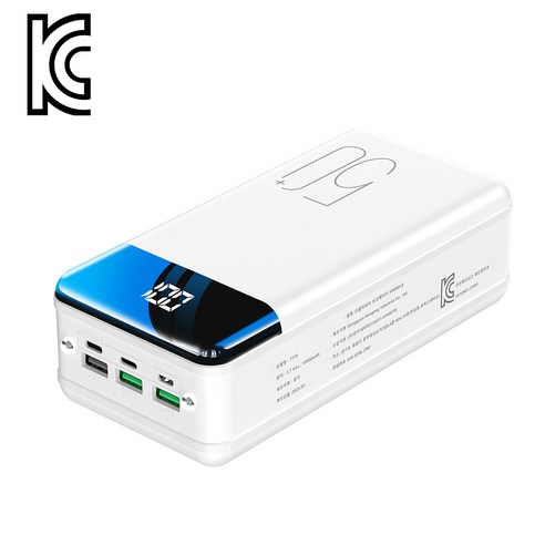 인플리바타 LED 조명 대용량 멀티단자 고속충전 보조배터리 50000mAh, 화이트