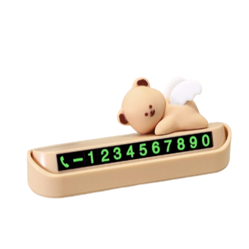 Bunny&kuma 주차번호판 차량 자동차 전화번호판, 곰돌이, 1개