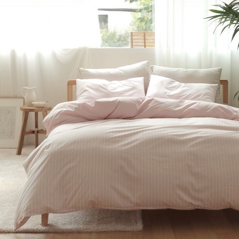 [파르페 바이 알레르망] [파르페by알레르망] 스테디 40수 워싱면 침구 (핑크) 홑겹이불, 상세 설명 참조, 1개