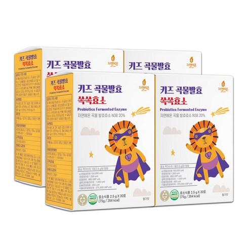 키즈 곡물발효 쏙쏙효소, 2.5g, 4개