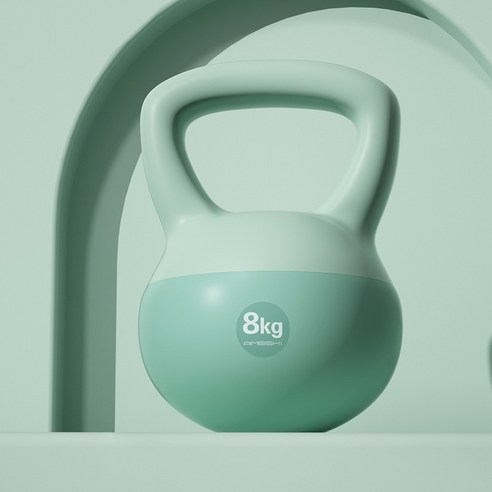 소음 없는 투톤 말랑한 소프트 스윙 케틀벨, 8kg, Green, 1개