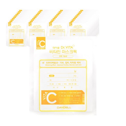 닥터비타 미백 기미잡티개선 화이트닝 비타민C 마스크팩 25g x 10매, 10개입, 4개