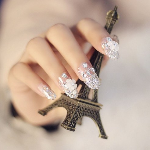 떨샵 화려한 보석 스톤 네일팁 인조네일 셀프네일팁, 2개, NAIL-N289