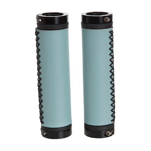 1 쌍 소프트 자전거 핸들 바 그립 스쿠터 자전거 부품 22.2mm, 130mm, 가죽, 연한 초록색