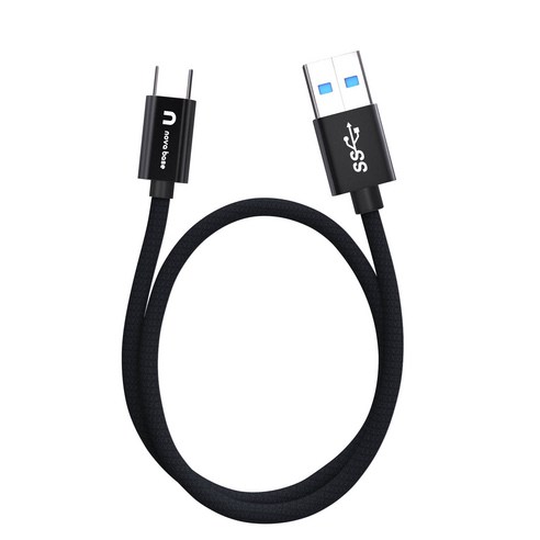 노바베이스 USB A to C 타입 고속충전 데이터 케이블 USB 3.2 GEN2 10Gbps, 1개, 블랙, 50cm