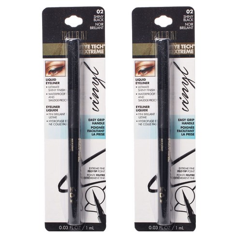 밀라니 아이 테크 익스트림 비닐 리퀴드 아이라이너 1ml, Shiny Black, 2개