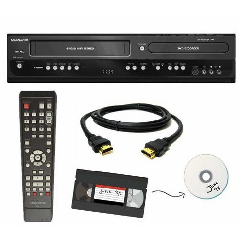 Magnavox VHS to DVD Recorder VCR Combo w Remote HDMI