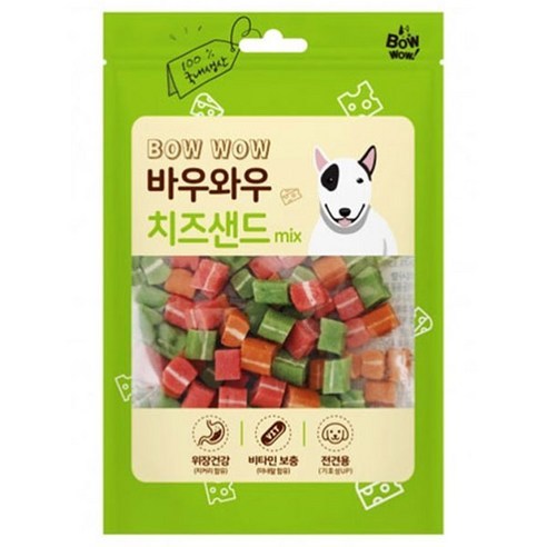 바우와우 강아지간식 혼합 치즈샌드 컷팅 - 120g, 6개, 혼합샌드