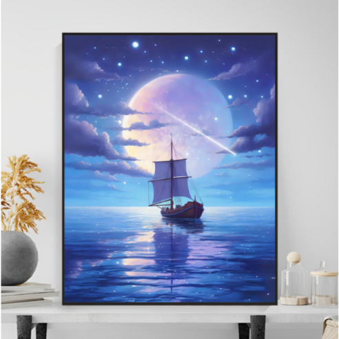 조이제이 21종 40x50 쉬운그림그리기 DIY 유화그리기세트 명화그리기, 015 밤풍경, 1개