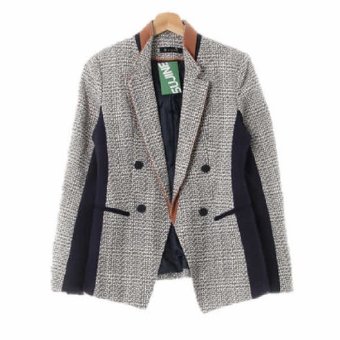 잇미샤 7658 그레이 체크 면혼방 투톤트위드슬림재킷 [82-88] 잇미샤자켓