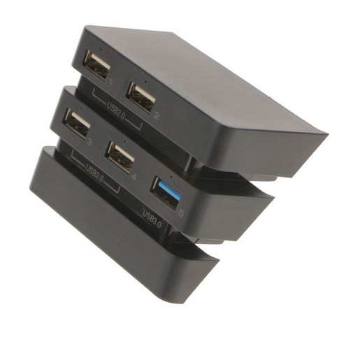 5 포트 USB 3.0 허브 PS4 고속 USB 확장 PS4, 블랙, USB 케이블