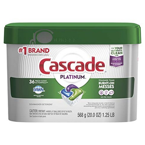 Cascade Platinum Dishwasher Pods ActionPacs Dishw 캐스케이드 플래티넘 식기세척기 포드 ActionPacs 식기세척기 세제(식기세척기 클리, 1개, Fresh Scent