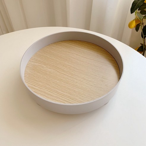 리츠센 화장품정리 원형트레이, 그레이