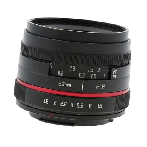 EOS M M2 M3 M5 M6 M10 를 위한 MF 25mm F1.8 프라임 카메라 고정 렌즈, 설명, 블랙, 금속