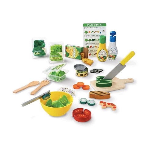 멜리사앤더그 샐러드 만들기 세트 주방놀이 / Melissa & Doug Slice and Toss Salad Play Set