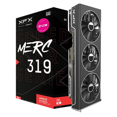 XFX 라데온 RX 7800 XT MERC 319 BLACK D6 16GB AMD 그래픽카드
