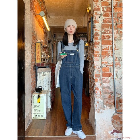 데님 여성의 가을 느슨한 스키니 와이드 다리 캐주얼 바지