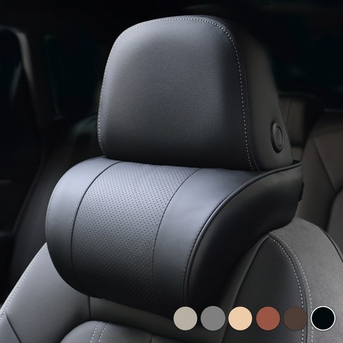 엔칸타 세이프레더넥 가죽 메모리폼 차량용 목쿠션, 1개, 블랙