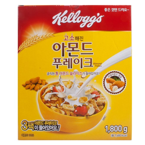 켈로그 아몬드 푸레이크, 600g, 3개
