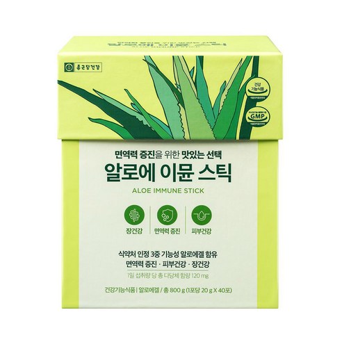 종근당건강 알로에 이뮨스틱 20g x 40포, 2개, 400g