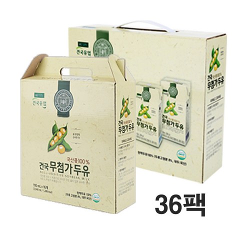 건국무첨가두유, 190ml, 36개