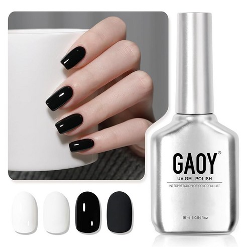 GAOY Jelly Gel Nail Polish 2 Colors 16ml Nude Glitter Soak Off UV Gel Polish Set for Nail Art DIY M, 완벽한 흑백 어린이화장품 Best Top5