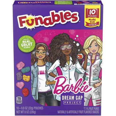 Funables 바비 프루트 스낵, 10개, 22g