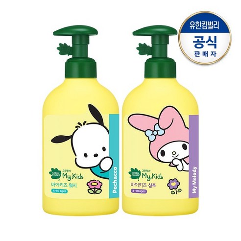 산리오샴푸 그린핑거 마이키즈 산리오 워시 320ml+샴푸 320ml, 산리오 린스 320ml 1+1, 단일옵션 Best Top5