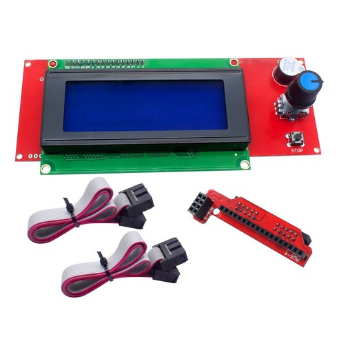 Xzante LCD 디스플레이 3D 프린터 인터페이스 모듈 스마트 컨트롤러 화면 램프 1.4 2004 제어, 빨강 & 파랑
