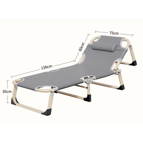 와이제이95 프리미엄경량무설치 접이식리클라이너침대 배게포함, 그레이