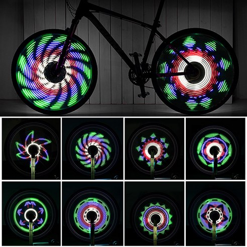 LEADBIKE 64개 LED + 30종 패턴 자전거 휠라이트 / IPX5급 방수, 충천식