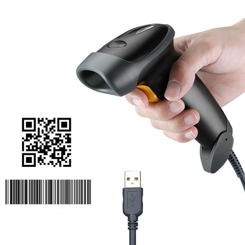 Corema QR 코드 스캐너 슈퍼마켓 스캐너 1차원 코드 스캐너 USB 인터페이스, blcak