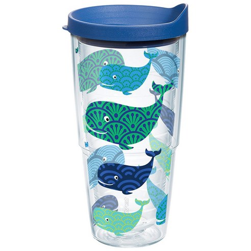 터비스 킵 드링크 핫 & 콜드 텀블러, Whale Pattern, 710ml