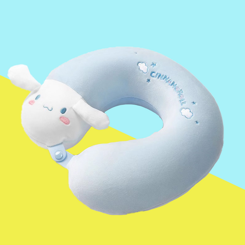 캐릭터목쿠션 여행용쿠션 자동차수면쿠션 눈가려주는목쿠션 목베개, 시나모롤