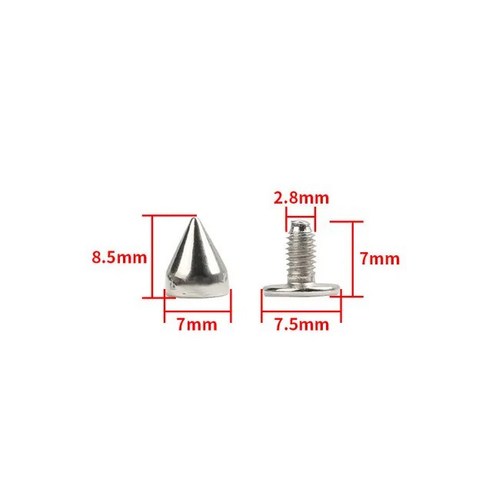 스터드 실버 메탈 스크류 백 콘 총알 스파이크 펑크 가방 벨트 신발 의류 가죽 공예 리벳 DIY 10 세트 - 슬리커 | 쿠팡