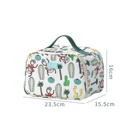 WORTHBUY Cute Monkey Lunch Bag Portable Thermal Lunch Box Bag For Woman Kids School Picnic Waterproo, Style B Large