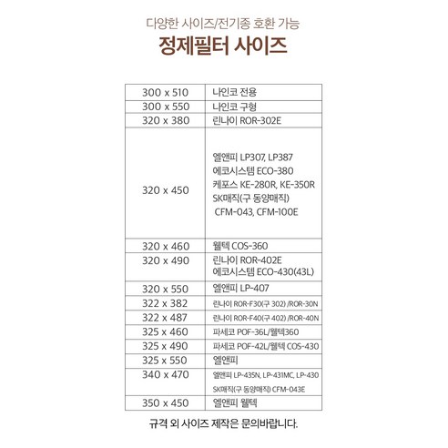 기름 튀김에 도움이 되는 정제기 필터