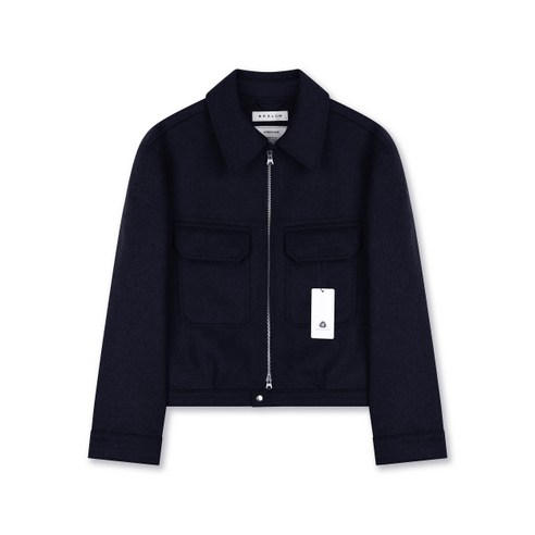 비슬로우 BESLOW CASHMERE MILITARY ZIP-UP JACKET NAVY