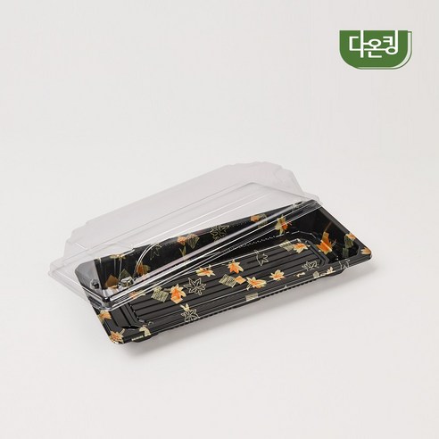 다온킹(소량)사각 초밥용기 HP-02 흑금단 100개 합세트