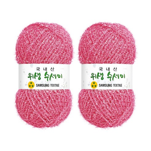 울클럽 사각 웨이브 수세미 DIY 위생수세미실 80g 2볼세트(총 160g), 2개, 720 인디로즈