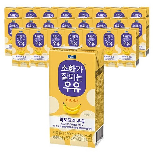 매일유업 소화가 잘되는 우유 바나나맛 190ml 24팩, 24개