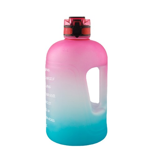 ANKRIC 물컵 3.78L 밀짚 커버 PETG 야외 스포츠 주전자 1 갤런 피트니스 물병, 핑크 그린