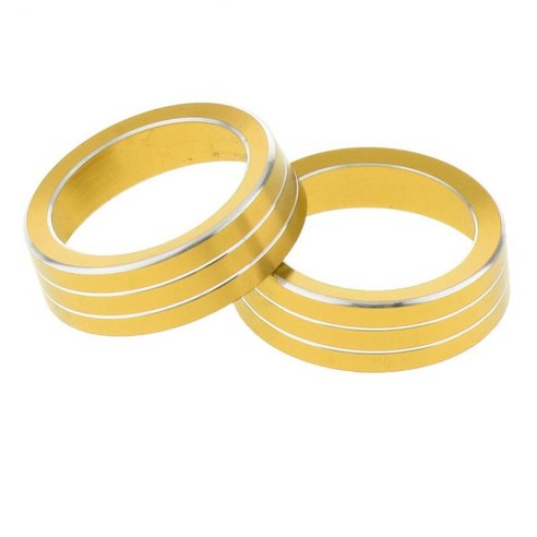 Honda Civic 16-18 용 2pcs 대시 보드 에어컨 버튼 커버 손잡이 링, {"색상":"황금"}, {"수건소재":"알루미늄 합금"}