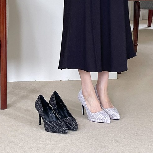 우아함의 정수: 패브릭 가보시힐 10cm 스틸레토 하이힐 펌프스