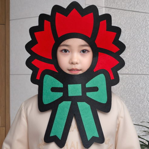 파티앤온 어버이날 스승의날 인간 카네이션 가면, 1개, 레드